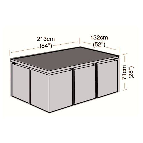 Weather Cover - 6 Seater Rectangular Cube Set Cover