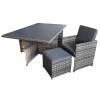 Mixed Grey 6 Seater Cube Set