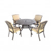 Fire Bowl, Grill and Ice 4 Chair Dining Set