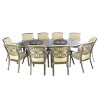 Fire Bowl, Grill and Ice Oval 10 Chair Dining Set