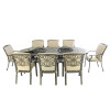 Fire Bowl, Grill and Ice Oval 8 Chair Dining Set