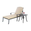 Metal Sunlounger with 53cm Side Table