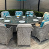 Whitewash Oval 8 Seater Henley Dining Set